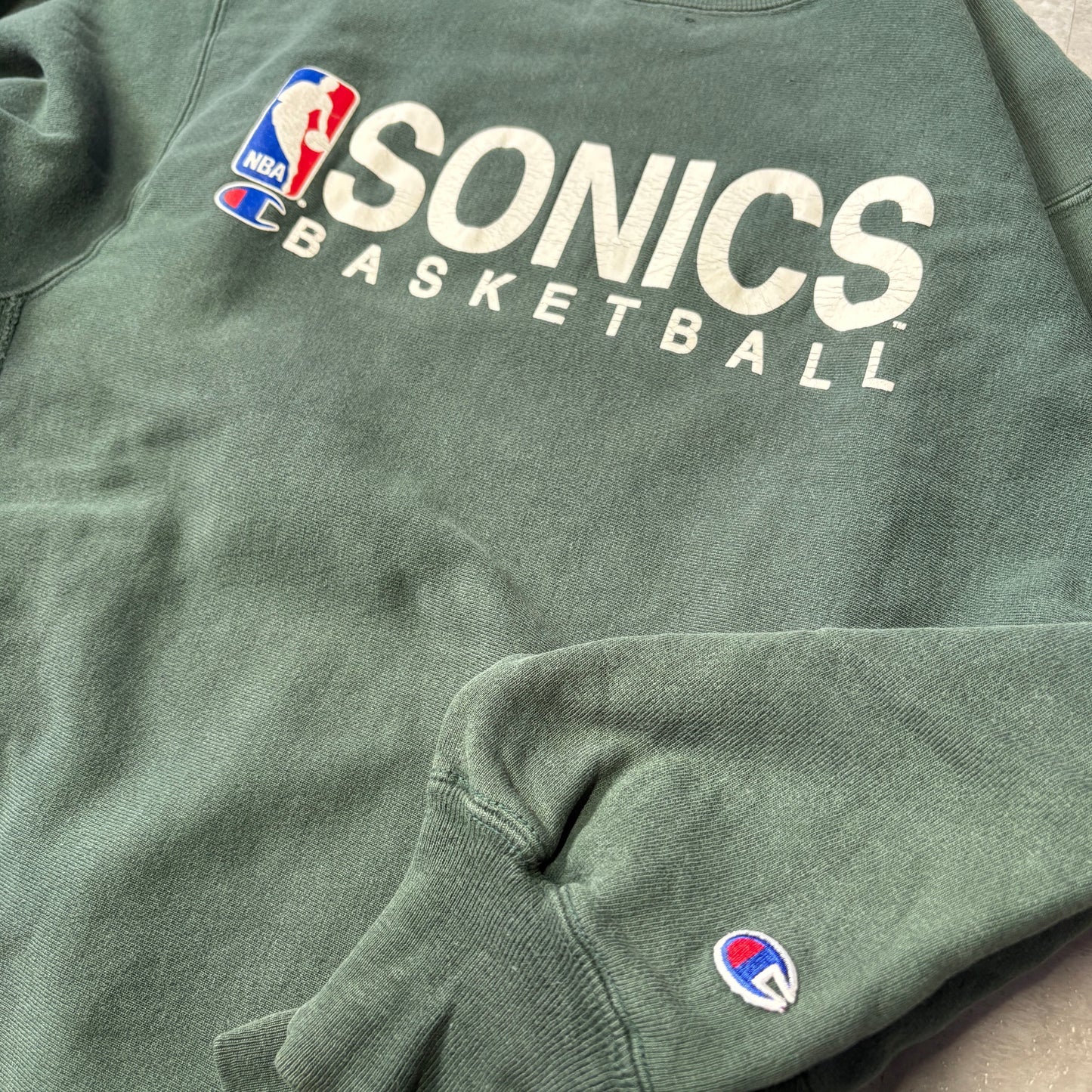 90s champion reverse weave NBA Seattle super sonics スウェット L相当 フェード シアトル・スーパーソニックス
