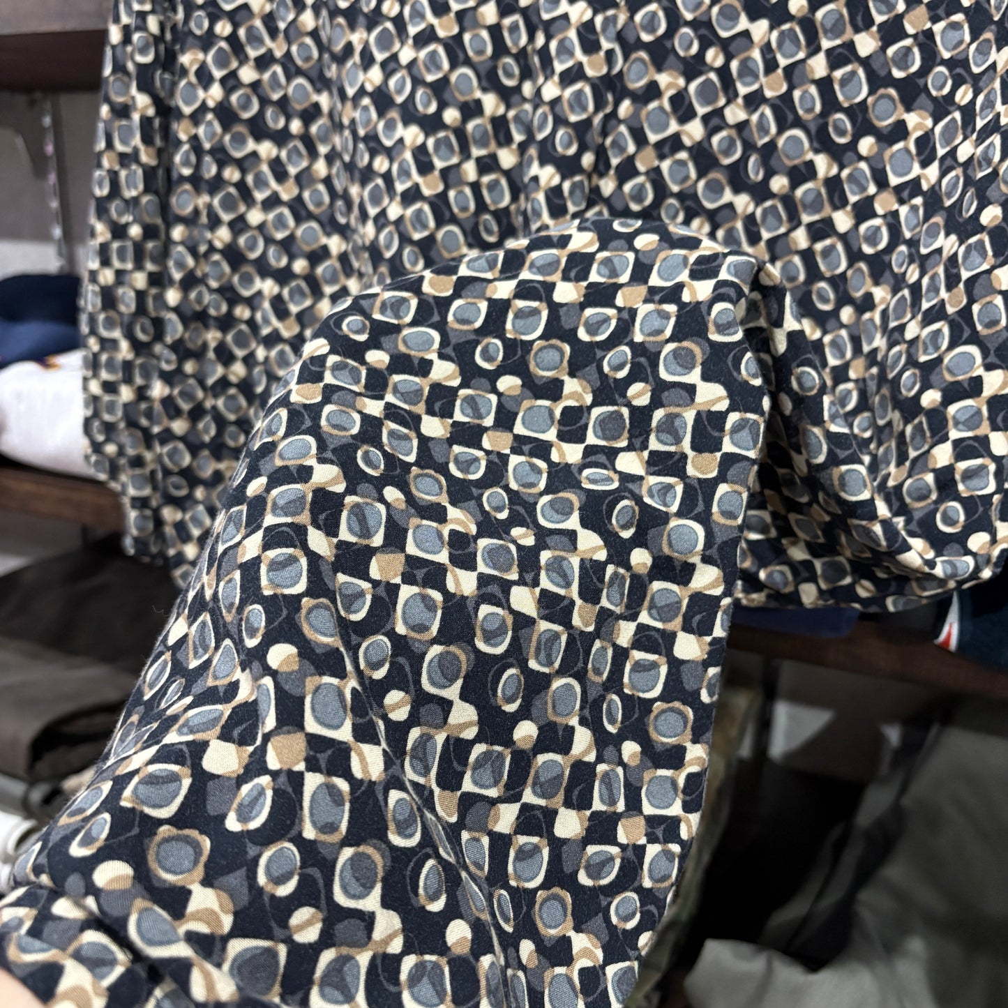 【90s / PERRY ELLIS / Patterned Rayon Shirt / L】