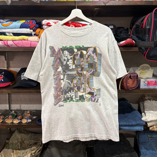91s SALEM Utah Jazz Karl Malone Graphic Tee L