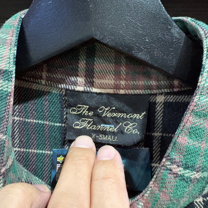 【90s-00s / The Vermont Flannel Co. / Henry Neck Flannel Shirt / XS / (USA)】