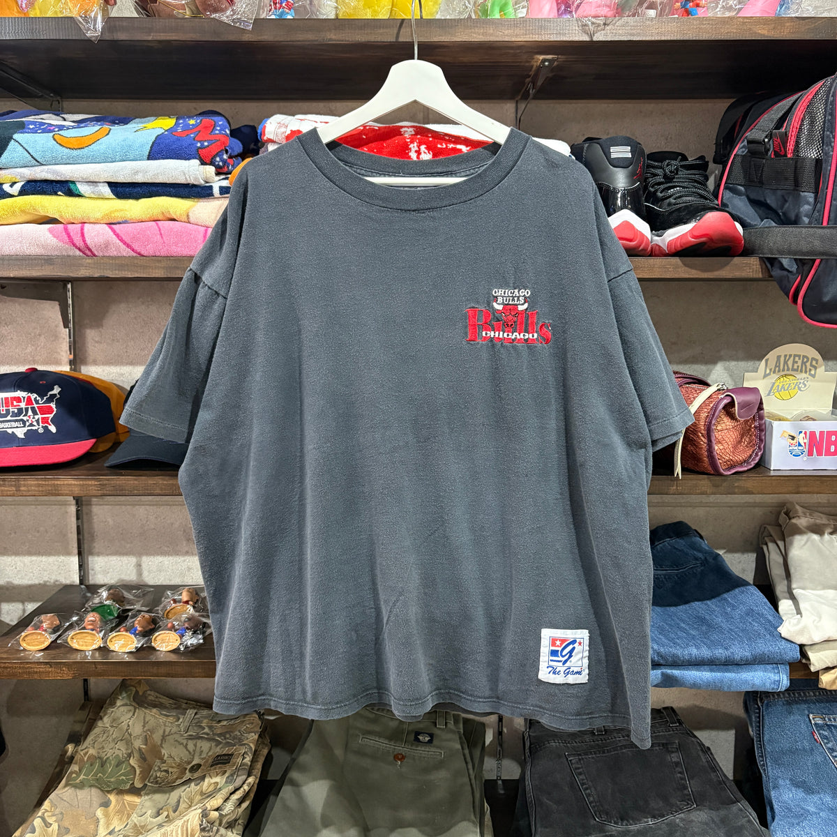 90s THE GAME Chicago Bulls Embroidered Graphic Tee XL