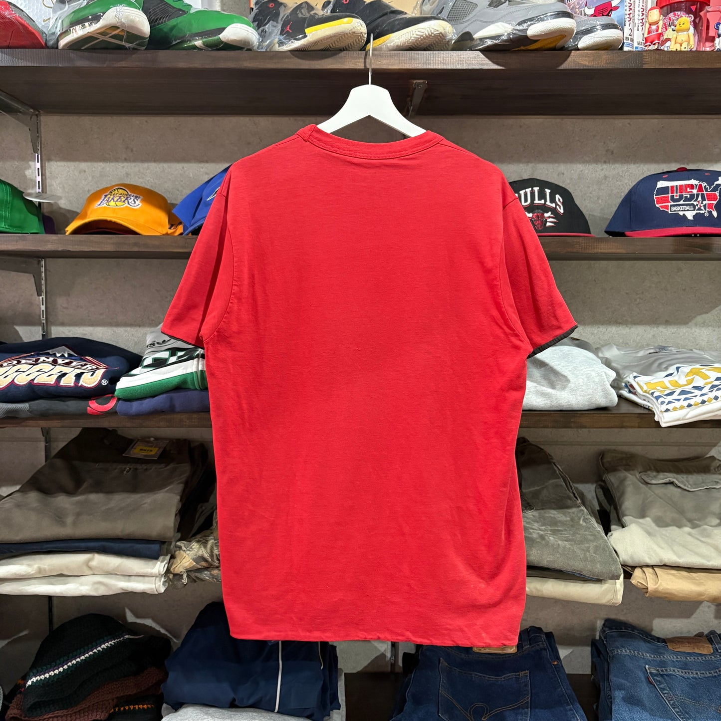 【1980s / Nike / Air Jordan "Double Face" T-Shirt / Navy Tag &amp; Faded / Vintage Tee / Chicago Bulls】