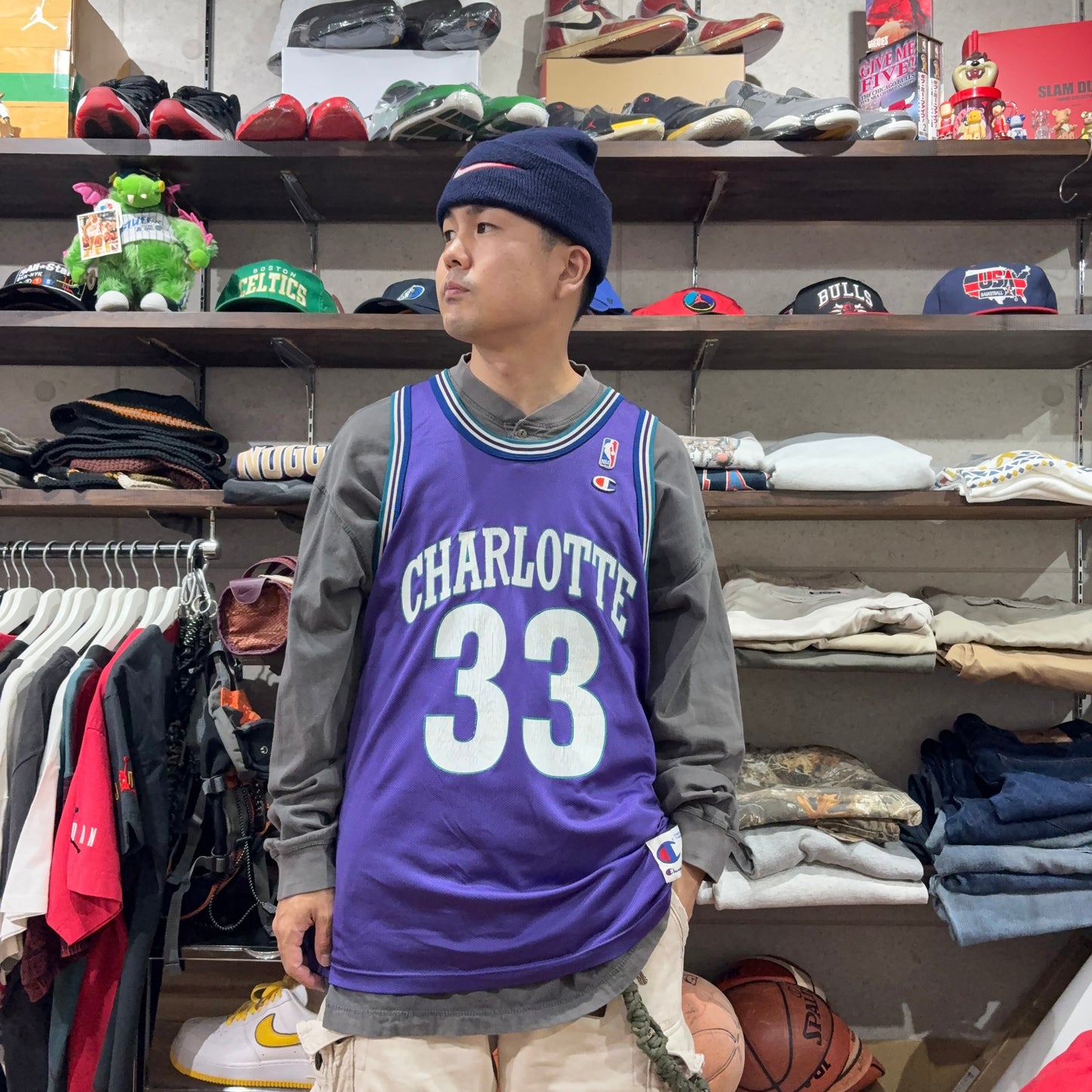 90s champion NBA アロンゾ・モーニング #33 バスケット ユニフォーム ゲームシャツ タンクトップ