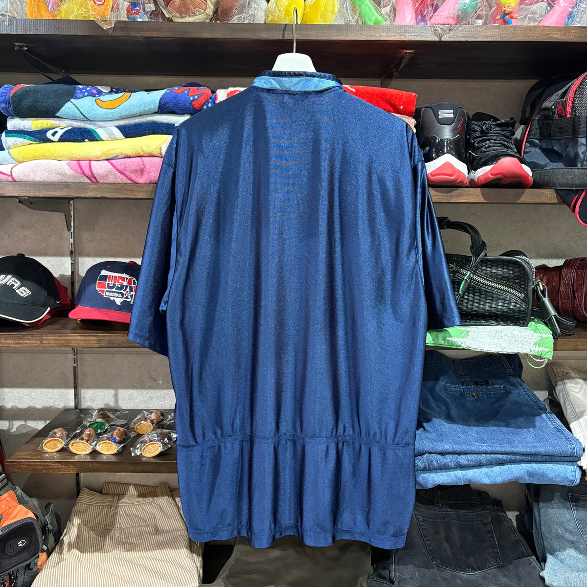 90s Late NIKE Half-Zip Game Shirt L Blue