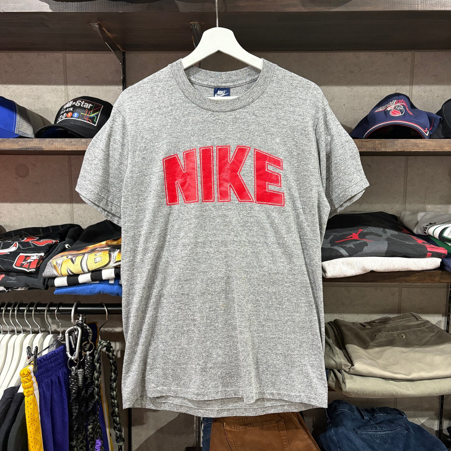 80's "KAMABOKO" NIKE Tee vintage カマボコ　M 霜降りグレー