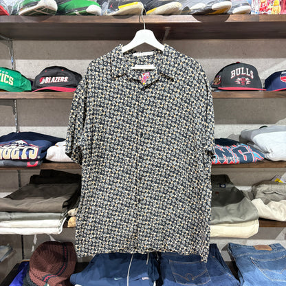【90s / PERRY ELLIS / Patterned Rayon Shirt / L】