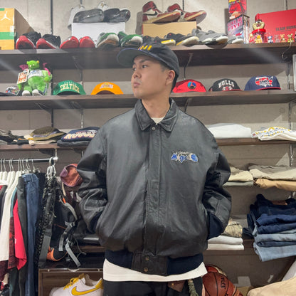 pro player NBA Orlando Magic leather jacket レザージャケット L オーランド・マジック