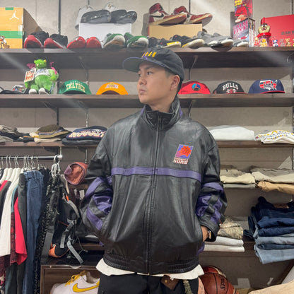 pro player ×WILSONS NBA Phoenix SUNS leather jacket レザージャケット M フェニックス・サンズ