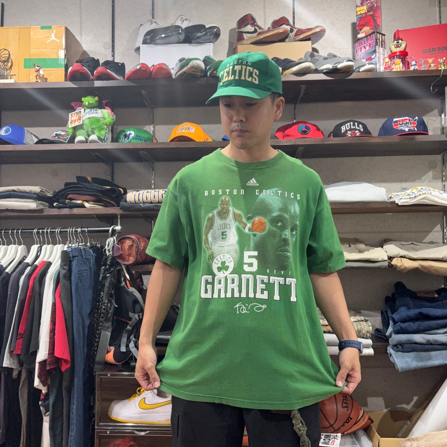 08s Adidas NBA Boston Celtics Kevin Garnett #5 半袖Tシャツ ケビン・ガーネット ボストン・セルティックス L