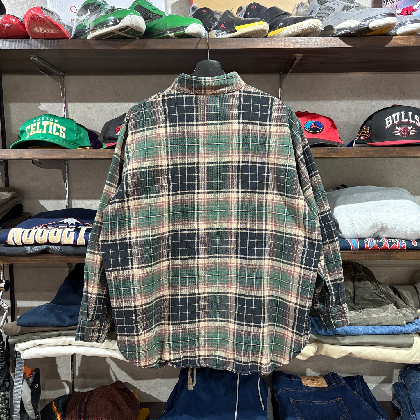 【90s-00s / The Vermont Flannel Co. / Henry Neck Flannel Shirt / XS / (USA)】