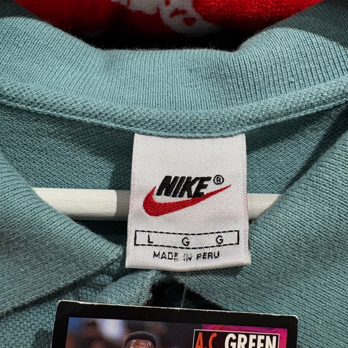90s Late NIKE Emerald Green Polo Shirt L (XL Equivalency)