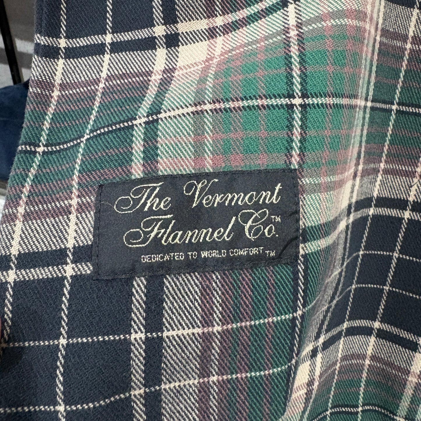 【90s-00s / The Vermont Flannel Co. / Henry Neck Flannel Shirt / XS / (USA)】
