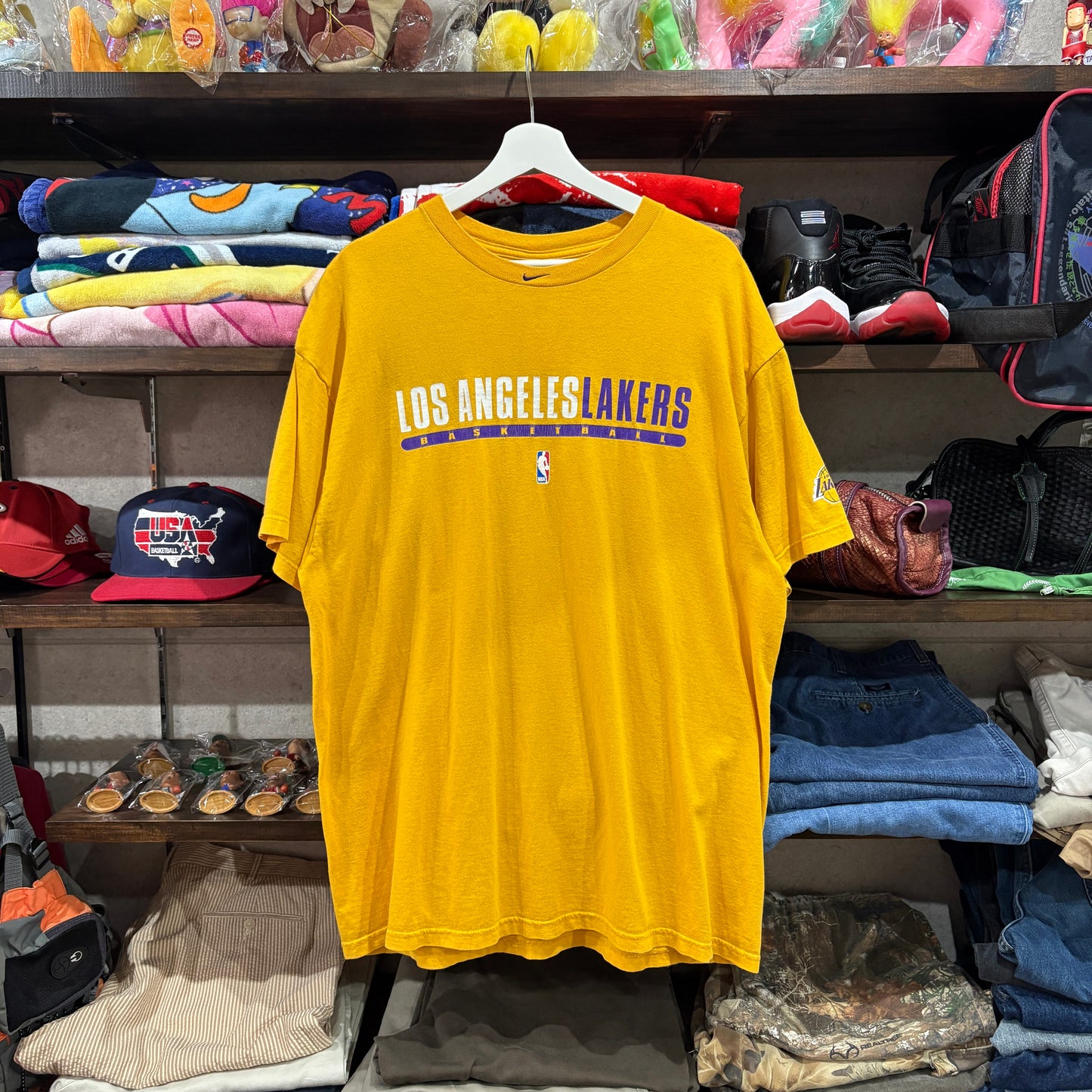 【90s NIKE "LOS ANGELES LAKERS" Print T-Shirt】
