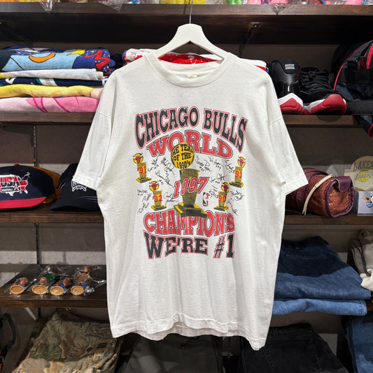 97s SCREEN STARS Chicago Bulls 5th Championship Graphic Tee XL