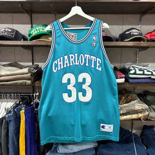 Charlotte Hornets / Alonzo Mourning #33 / Champion Replica Jersey