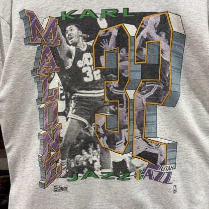 91s SALEM Utah Jazz Karl Malone Graphic Tee L