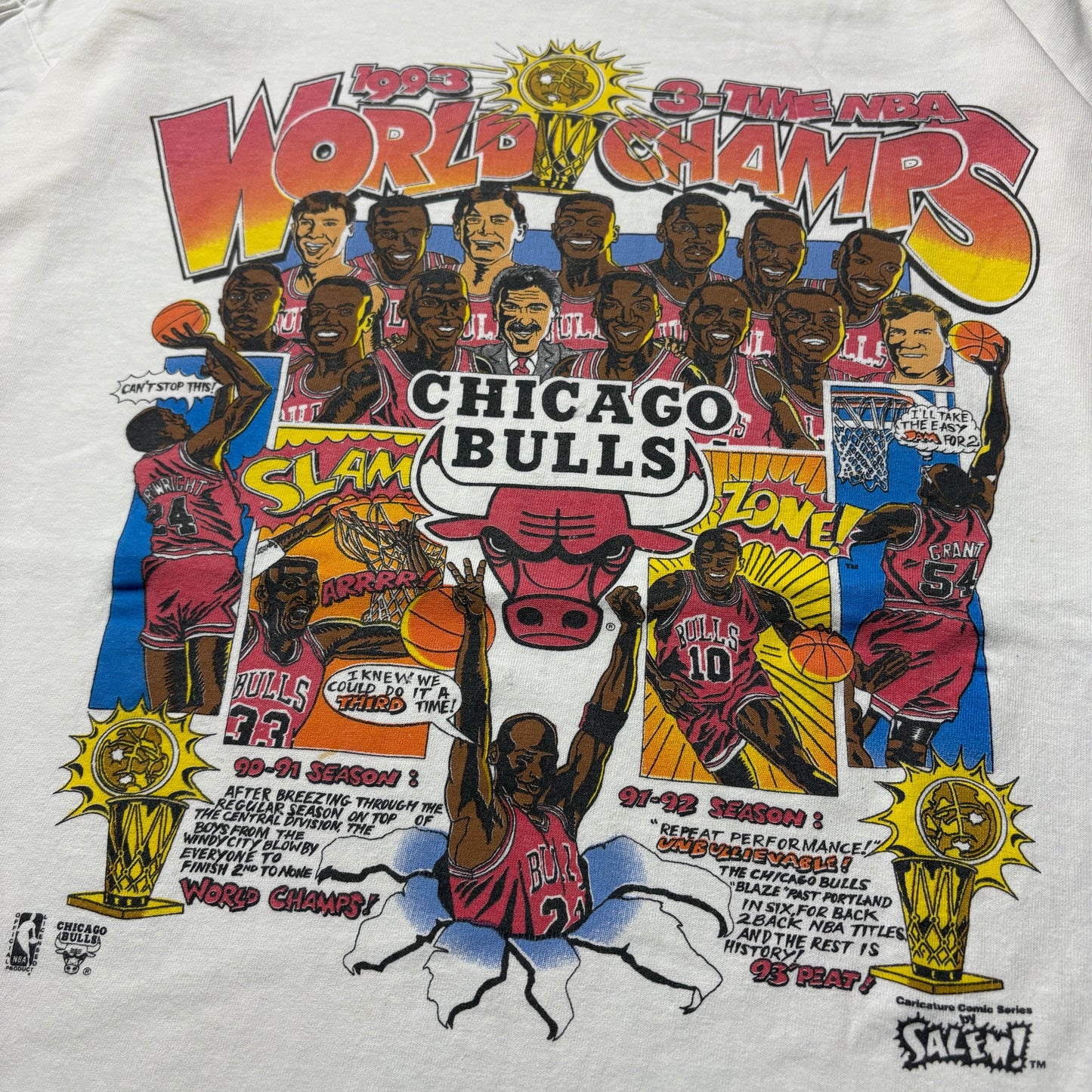 SALEM NBA 1993 3-TIME NBA WORLD CHAMPS CHICAGO BULLS　Tee