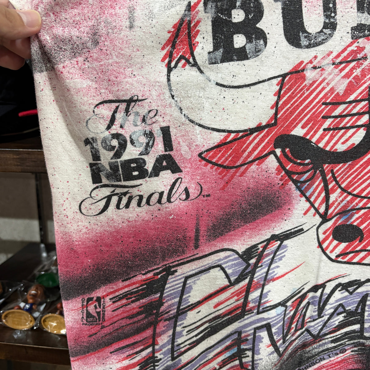 90s Chicago Bulls 1991 NBA Finals & World Champions Graphic Tee L