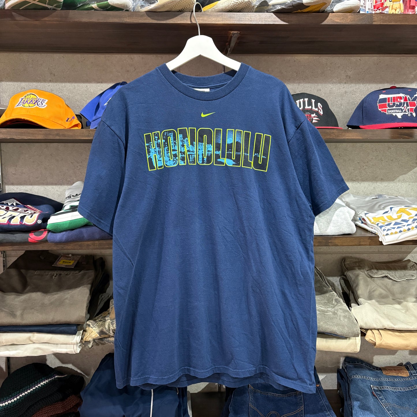 【00s / Nike Team / Honolulu Print T-Shirt / L】