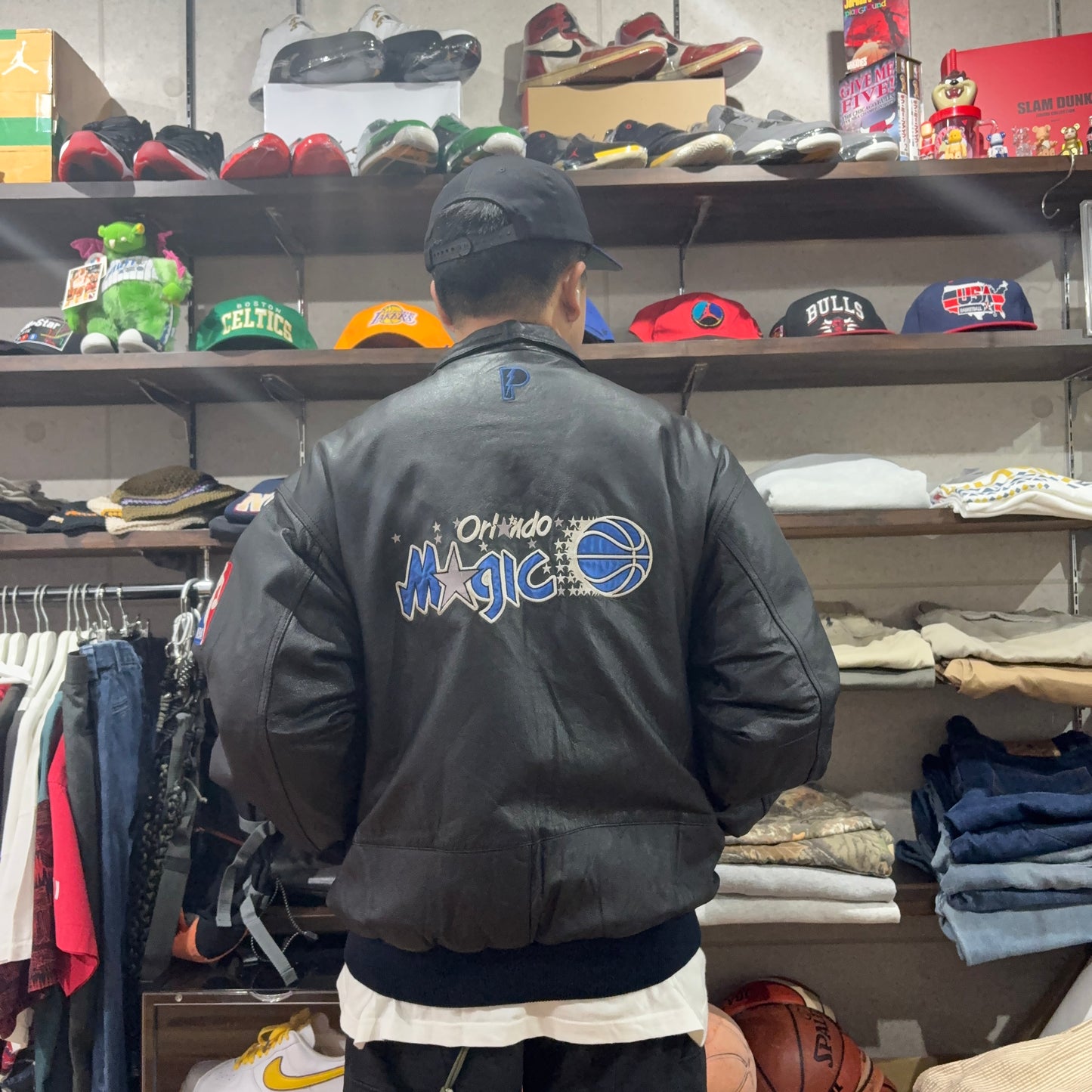 pro player NBA Orlando Magic leather jacket レザージャケット L オーランド・マジック
