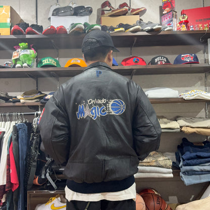 pro player NBA Orlando Magic leather jacket レザージャケット L オーランド・マジック