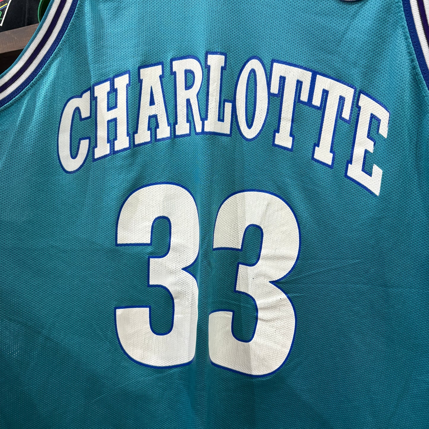 Charlotte Hornets / Alonzo Mourning #33 / Champion Replica Jersey
