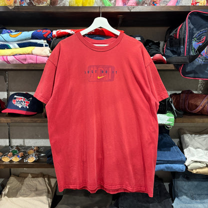 90s Late NIKE "JDI" JUST DO IT Tee XL Red