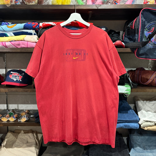 90s Late NIKE "JDI" JUST DO IT Tee XL Red