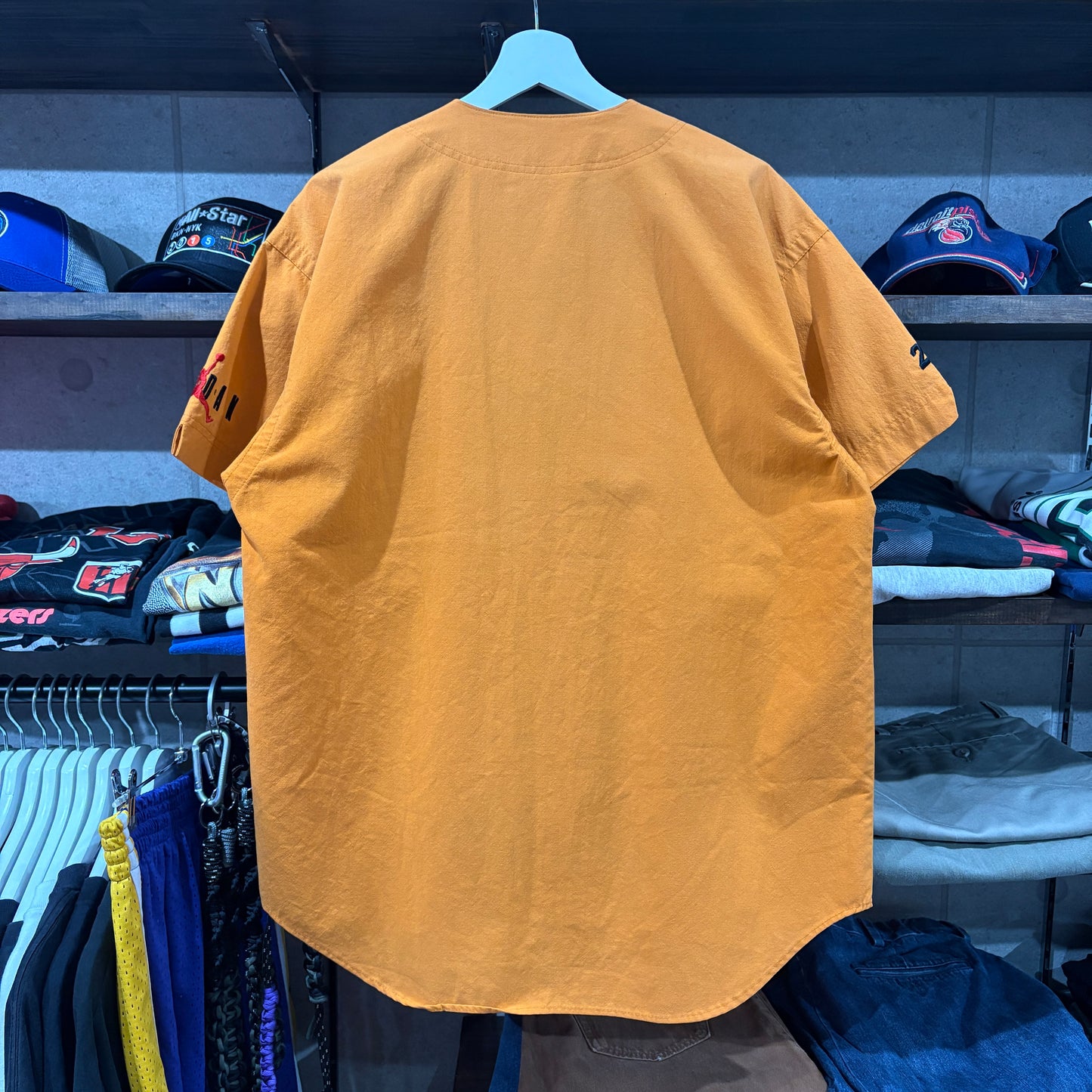 90s NIKE JORDAN ベースボールシャツ　マスタード　