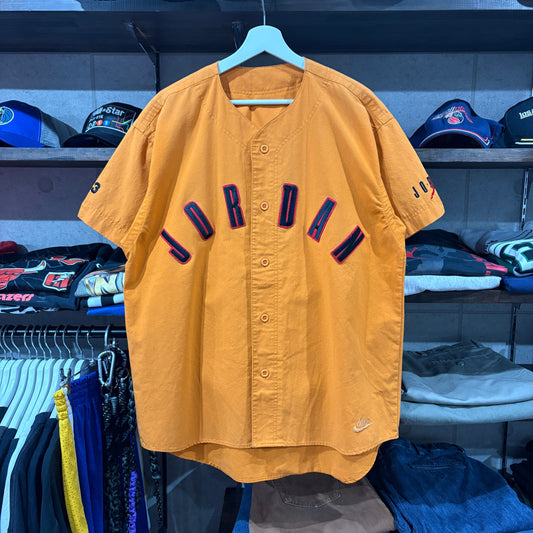 90s NIKE JORDAN ベースボールシャツ　マスタード　