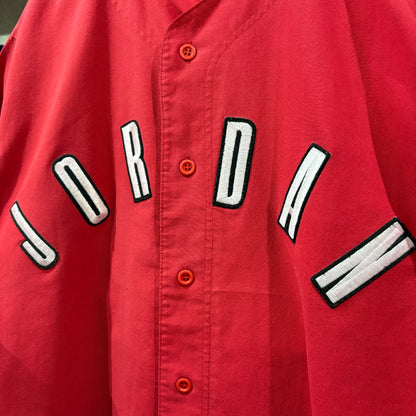 90s NIKE JORDAN ベースボールシャツ　レッド