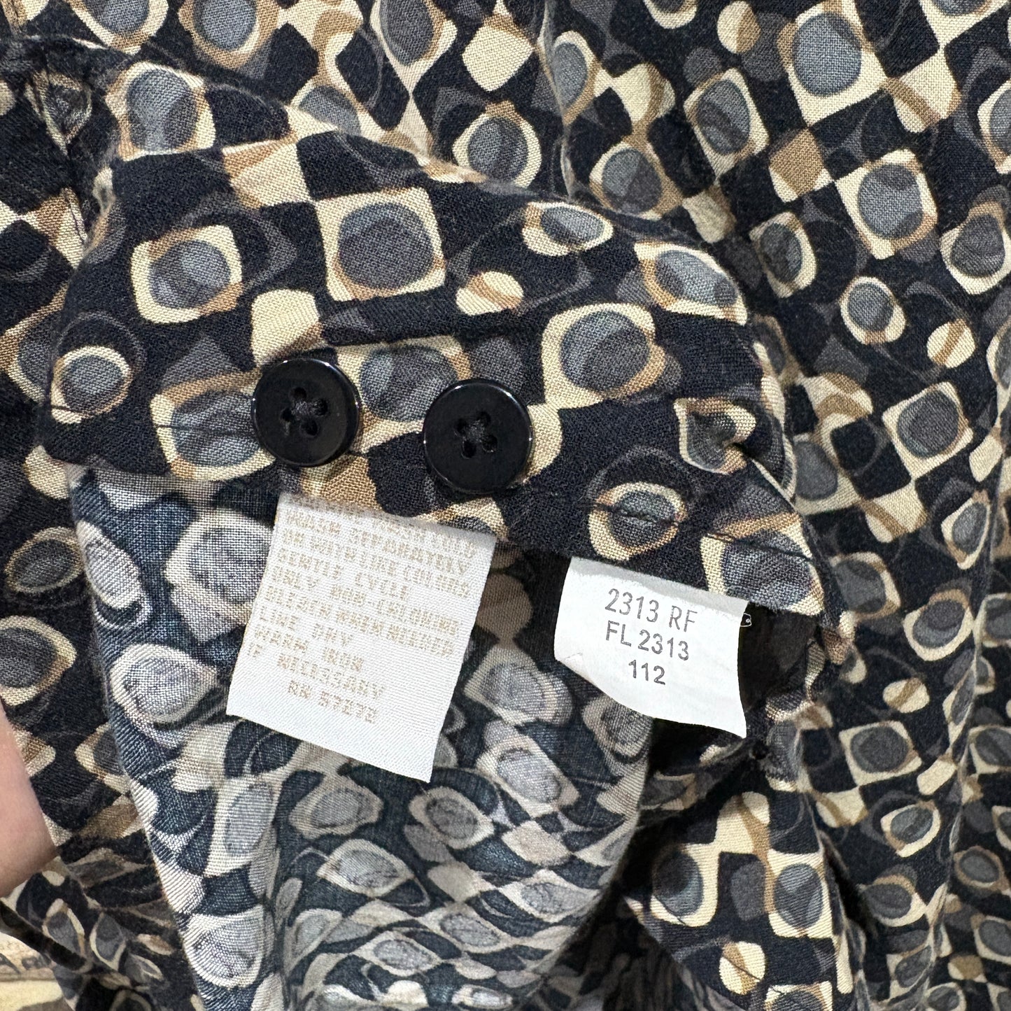 【90s / PERRY ELLIS / Patterned Rayon Shirt / L】