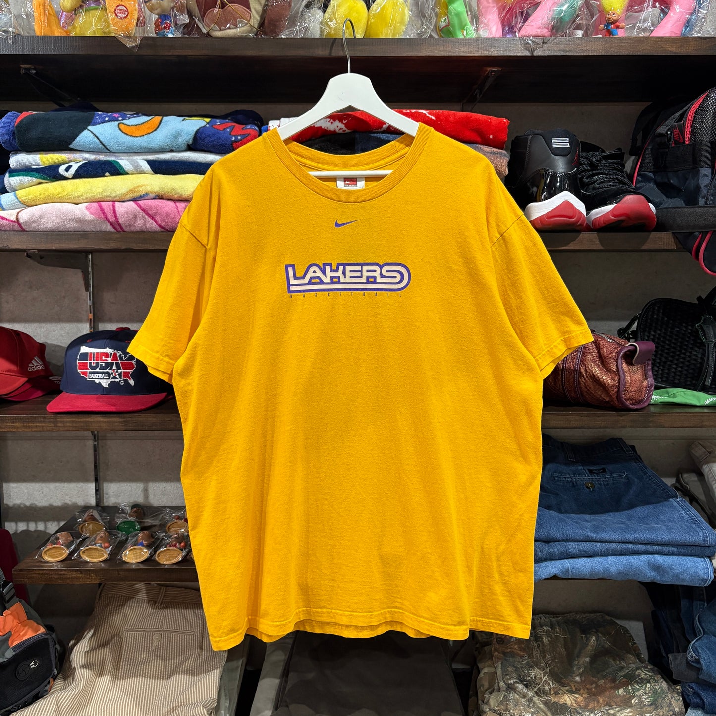 【90s~00s NIKE "LOS ANGELES LAKERS" Print T-Shirt】