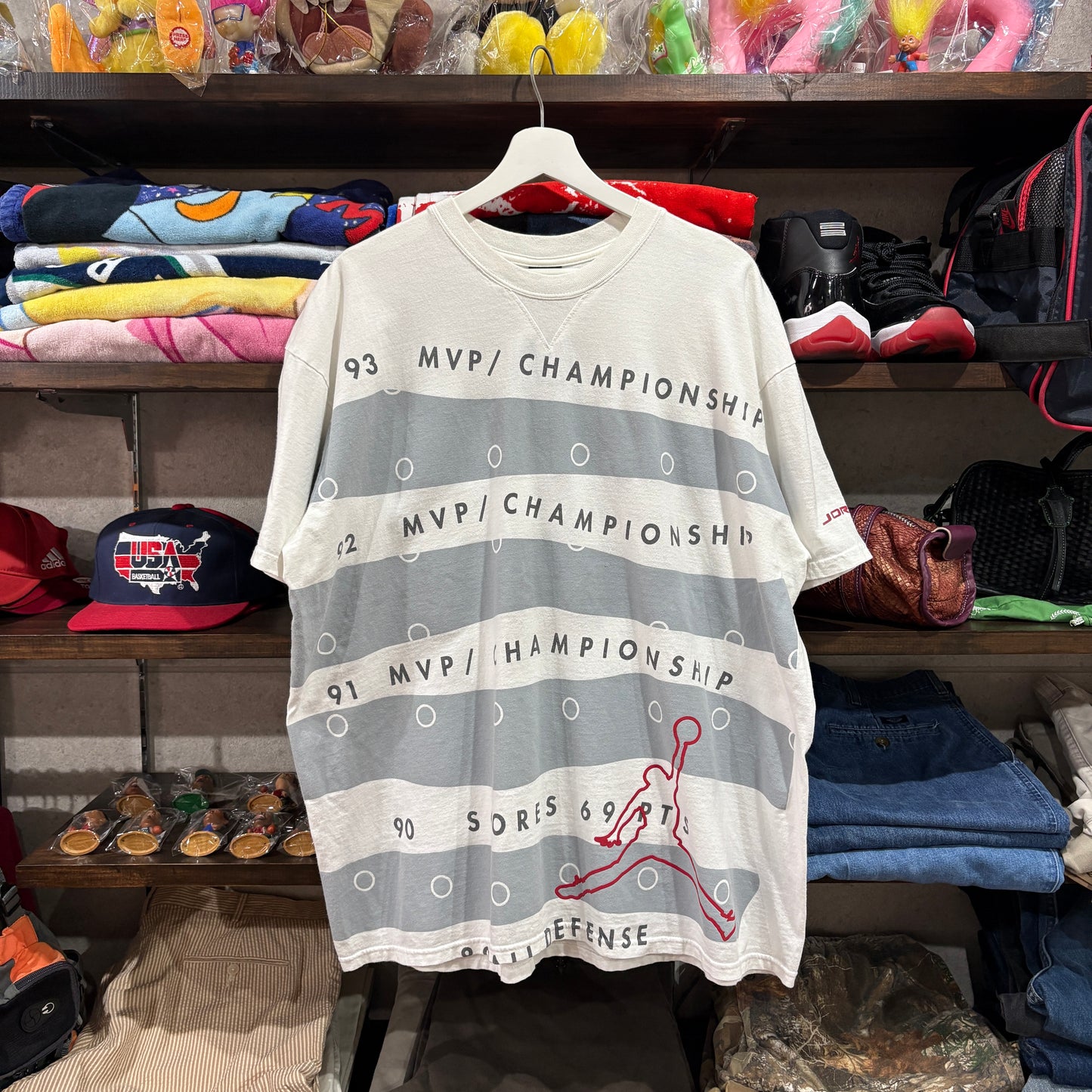 【00s JORDAN BRAND "90-93 MEMORIAL" Print T-Shirt】