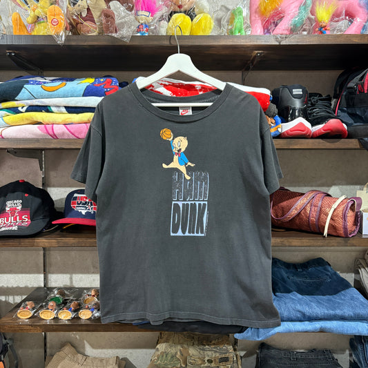 92s NIKE x Warner Bros. "HUM DUNK" (Porky Pig) Graphic Tee L Made in USA