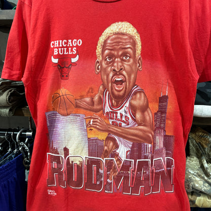【Chicago Bulls / Dennis Rodman / Caricature / Vintage T-Shirt】