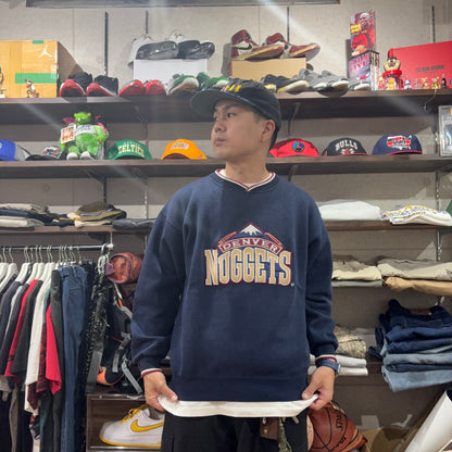 starter NBA Denver Nuggets スウェット Vネック L リブライン
