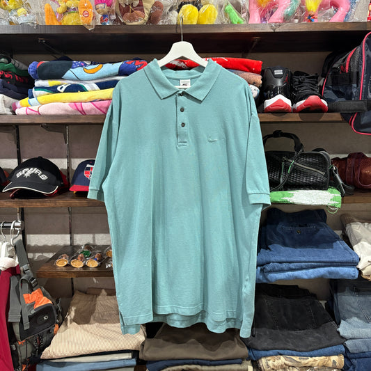 90s Late NIKE Emerald Green Polo Shirt L (XL Equivalency)
