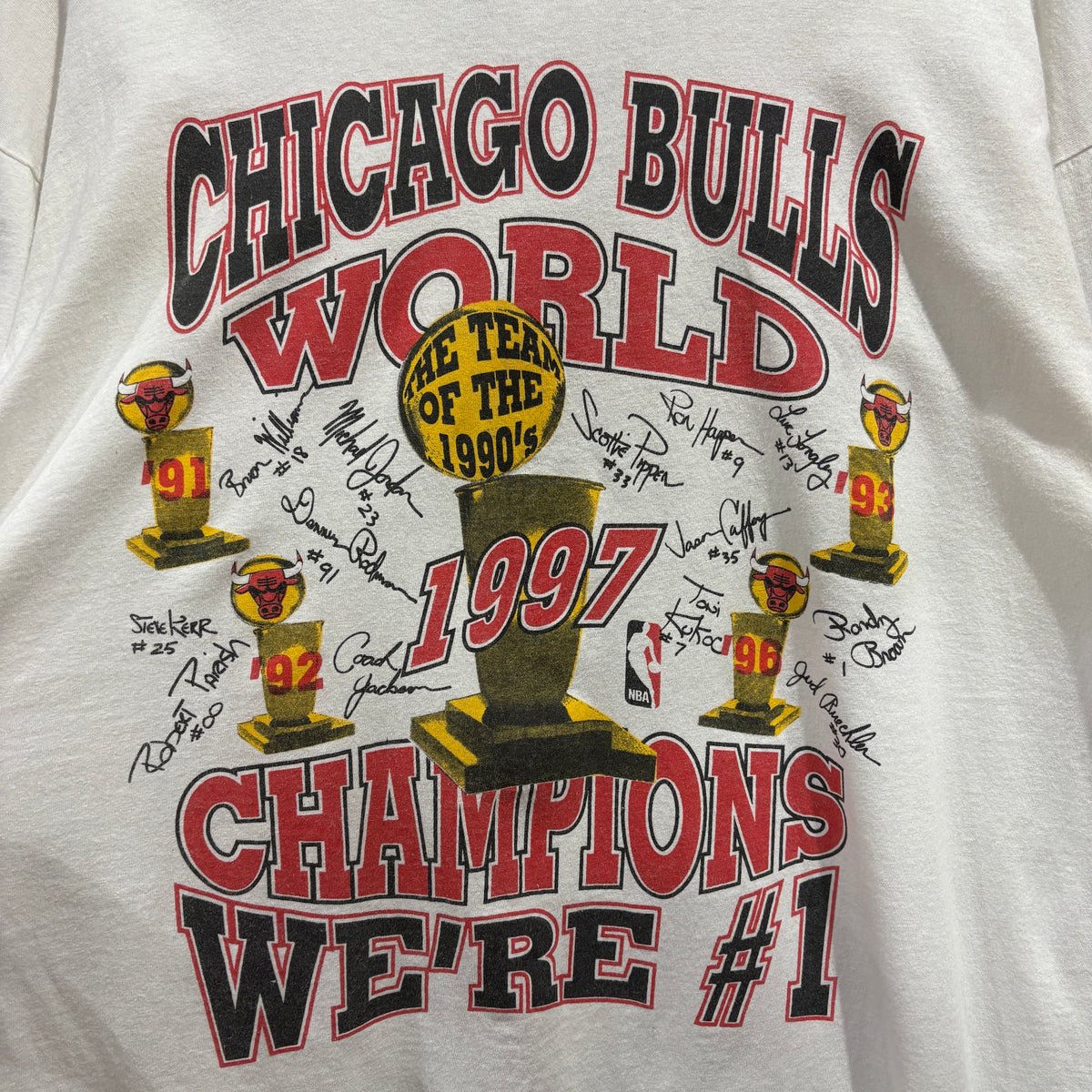 97s SCREEN STARS Chicago Bulls 5th Championship Graphic Tee XL