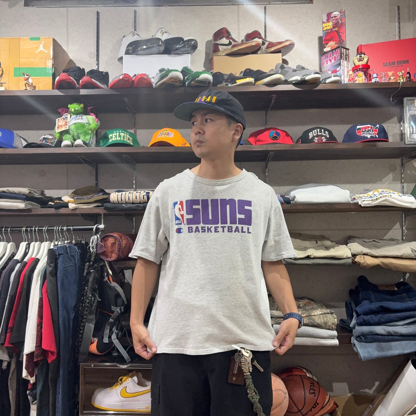 90s champion NBA phoenix SUNS 半袖Tシャツ L ミックスグレー