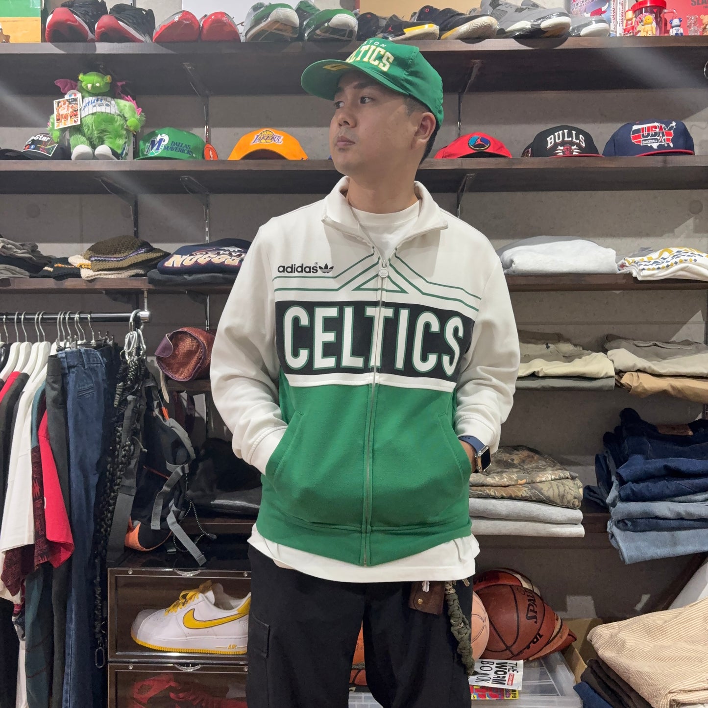 00s adidas NBA Boston Celtics トラックジャケット スウェットジャージー M ボストン・セルティックス トラックジャケット ジャージ 緑×白 古着
