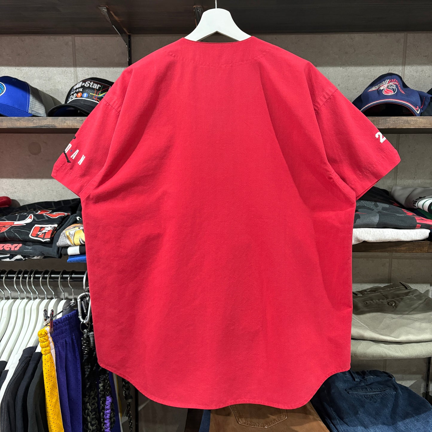 90s NIKE JORDAN ベースボールシャツ　レッド