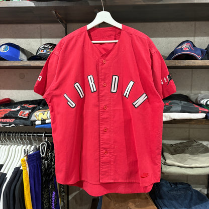 90s NIKE JORDAN ベースボールシャツ　レッド