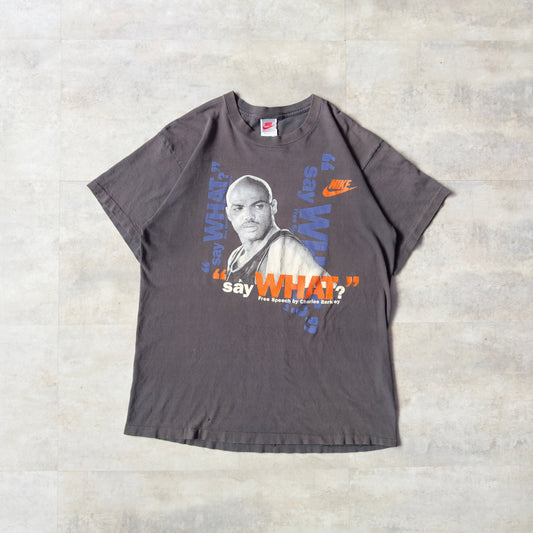 90s NIKE NBA Charles Wade Barkley チャールズ・バークレー Tシャツ 空飛ぶ冷蔵庫 チャック サンフェード ボロ ダメージ 銀タグ USA製