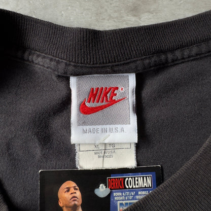 90s NIKE NBA Charles Wade Barkley チャールズ・バークレー Tシャツ 空飛ぶ冷蔵庫 チャック サンフェード ボロ ダメージ 銀タグ USA製