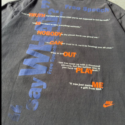 90s NIKE NBA Charles Wade Barkley チャールズ・バークレー Tシャツ 空飛ぶ冷蔵庫 チャック サンフェード ボロ ダメージ 銀タグ USA製