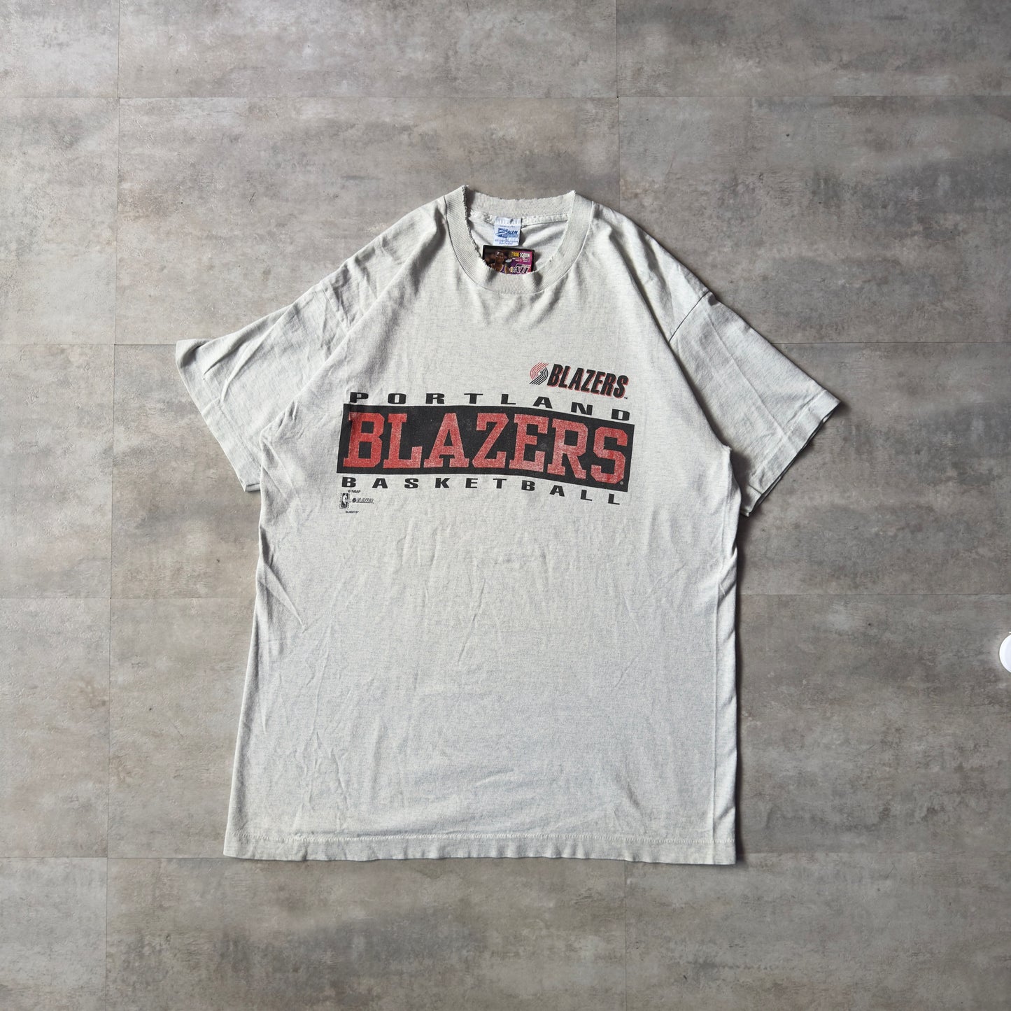 90s Salem NBA Portland Trail blazers Tシャツ ダメージ 穴 ボロ L ポートランド・トレイルブレイザーズ