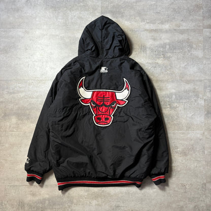 starter NBA Chicago BULLS ダウンジャケット スナップボタン フルジップ L リブライン