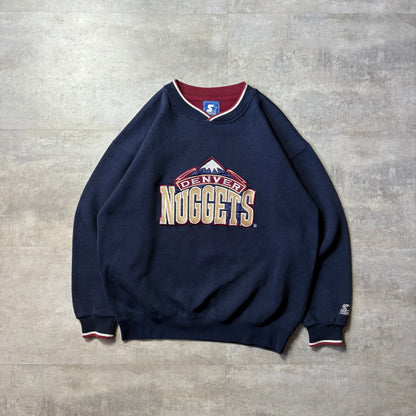 starter NBA Denver Nuggets スウェット Vネック L リブライン