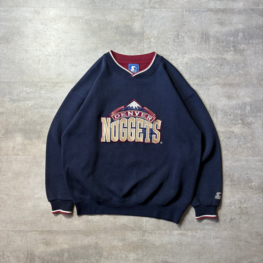 starter NBA Denver Nuggets スウェット Vネック L リブライン